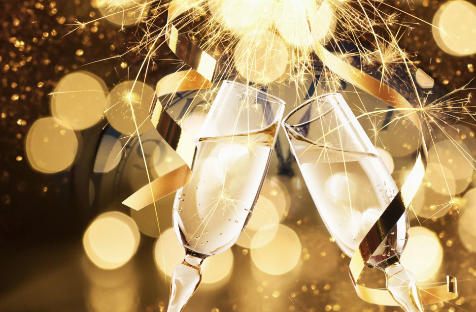 an image of champagne toast for New Year's